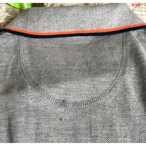 New Golf Shirt Polo Henley Gray Knit Short Sleeve Spike Sports Athletic Mens L - Picture 8 of 8